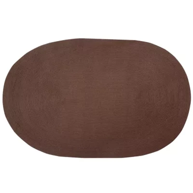 Better Trends Country Solid Braided Reversible Indoor Oval Area Rug