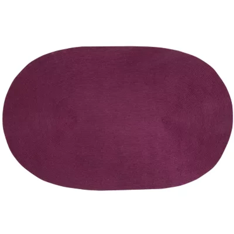 Better Trends Country Solid Braided Reversible Indoor Oval Area Rug