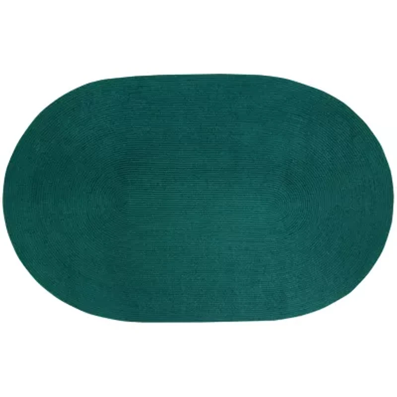 Better Trends Country Solid Braided Reversible Indoor Oval Area Rug