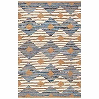 nuLoom Hand Braided Marla Denim And Jute DiamondsRug