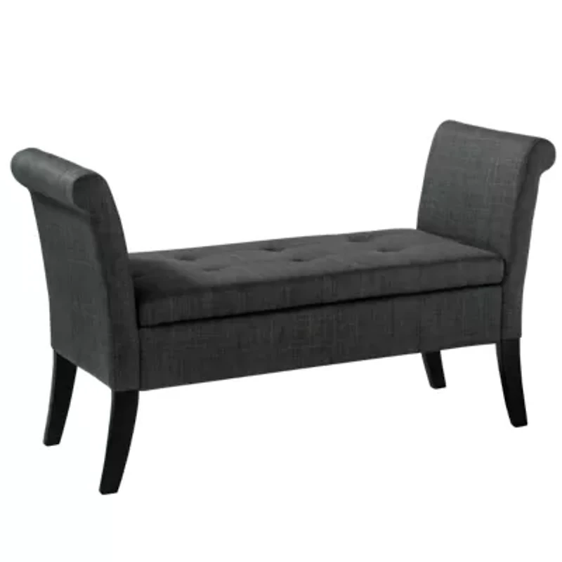 Corliving Antonio With Scrolled Arms Linen Bench