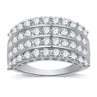 Womens 2 CT. T.W. Natural White Diamond 10K Gold Anniversary Band