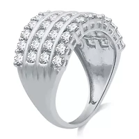 Womens 2 CT. T.W. Natural White Diamond 10K Gold Anniversary Band