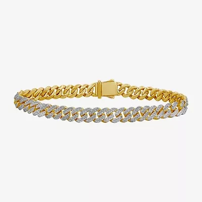Mens 10K Gold 8 1/2 Inch Link Chain Bracelet