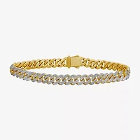Mens 10K Gold 8 1/2 Inch Link Chain Bracelet
