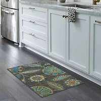 Maples Modern Floral Collection Washable Skid Resistant Indoor Rectangular Accent Rug