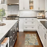 Maples Modern Floral Collection Washable Skid Resistant Indoor Rectangular Accent Rug