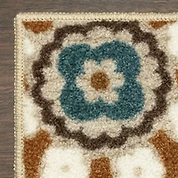 Maples Modern Floral Collection Skid Resistant Indoor Rectangular Area Rug