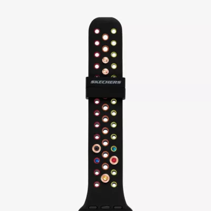 Skechers Apple Watch Compatible Unisex Adult Black Watch Band Srs6000