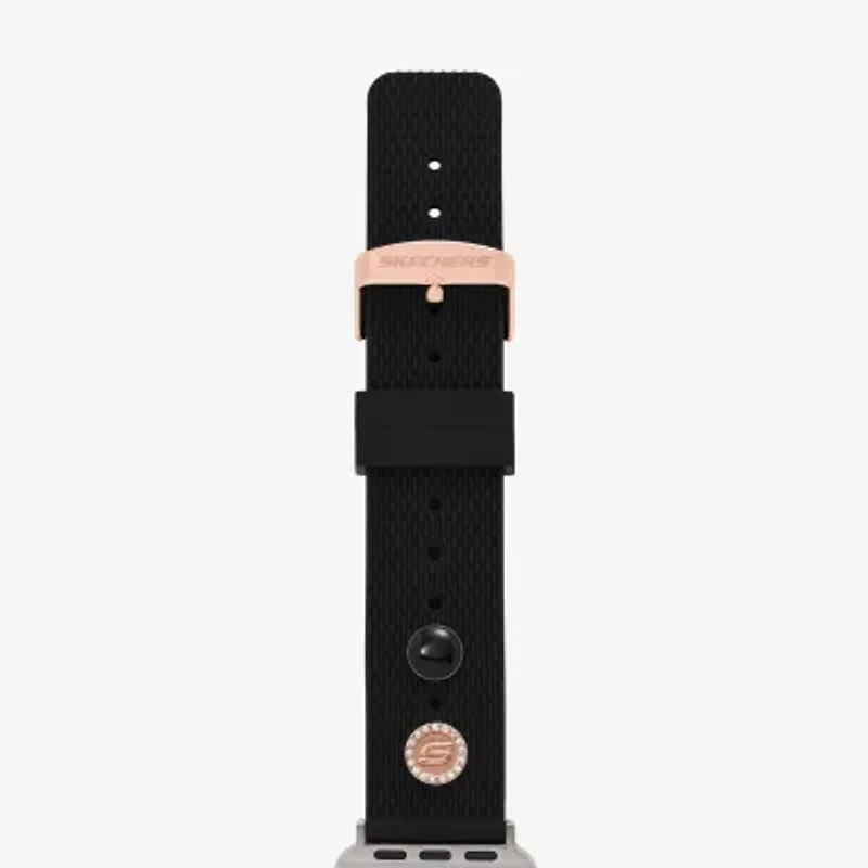 Skechers Apple Watch Compatible Unisex Adult Black Watch Band Srs6003