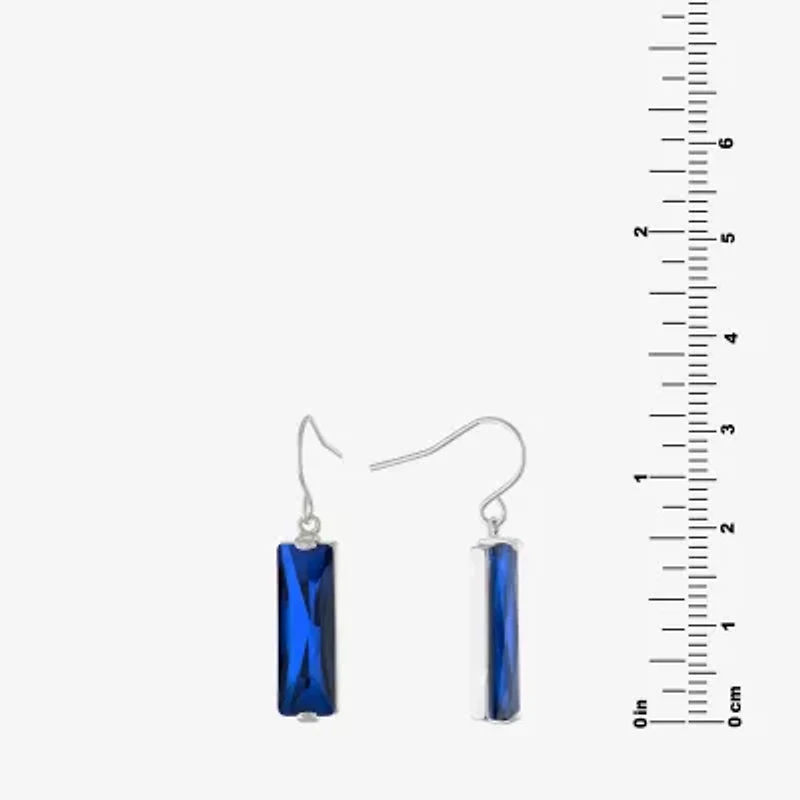 Sparkle Allure Womens Red Crystal Pure Silver Over Brass Rectangular Drop Earrings