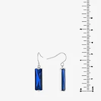 Sparkle Allure Womens Red Crystal Pure Silver Over Brass Rectangular Drop Earrings