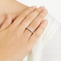 Sparkle Allure Womens 2MM Cubic Zirconia Pure Silver Over Brass Band