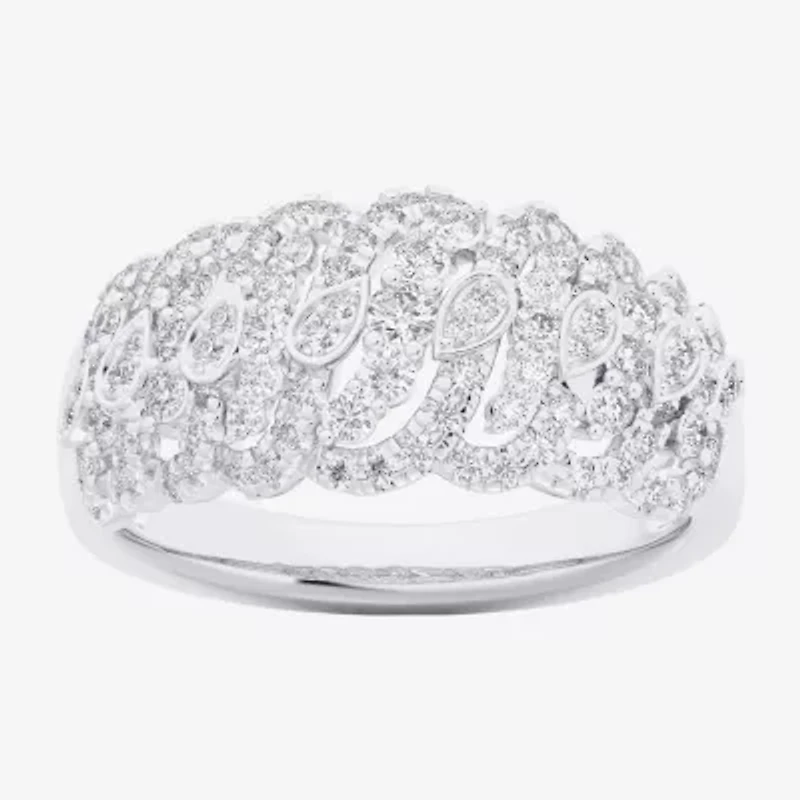 (G-H / Si1-Si2) Womens 3/4 CT. T.W. Lab Grown White Diamond 10K Gold Band