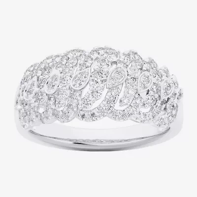 (G-H / Si1-Si2) Womens 3/4 CT. T.W. Lab Grown White Diamond 10K Gold Band