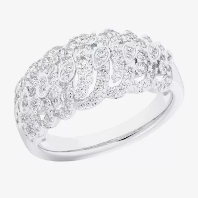 (G-H / Si1-Si2) Womens 3/4 CT. T.W. Lab Grown White Diamond 10K Gold Band