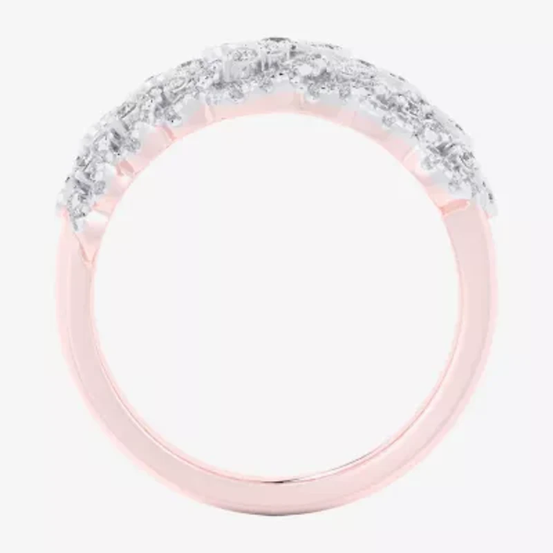 (G-H / Si1-Si2) Womens 3/4 CT. T.W. Lab Grown White Diamond 10K Rose Gold Band