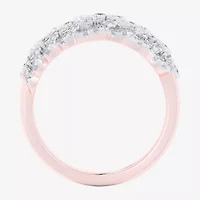(G-H / Si1-Si2) Womens 3/4 CT. T.W. Lab Grown White Diamond 10K Rose Gold Band