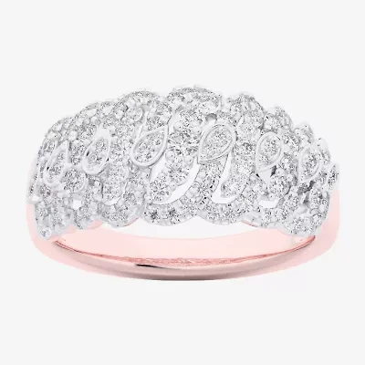 (G-H / Si1-Si2) Womens 3/4 CT. T.W. Lab Grown White Diamond 10K Rose Gold Band