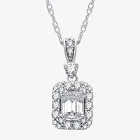 (G-H / Si1-I1) Womens 3/4 CT. T.W. Lab Grown White Diamond 10K White Gold 18 Inch Pendant Necklace
