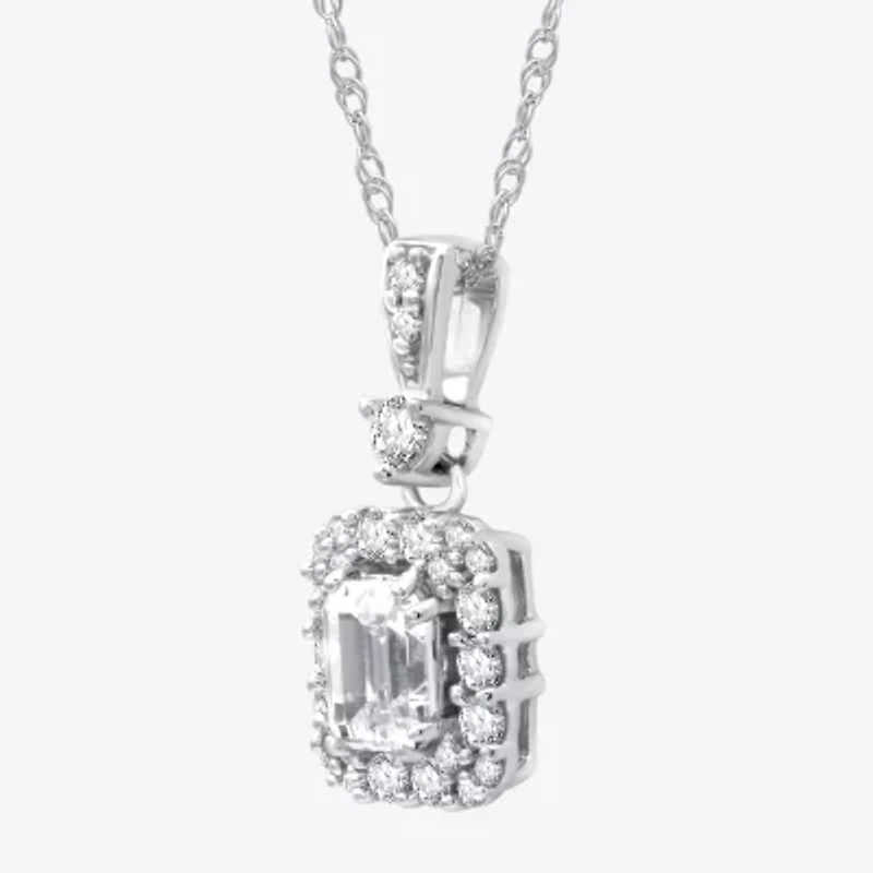 (G-H / Si1-I1) Womens 3/4 CT. T.W. Lab Grown White Diamond 10K White Gold 18 Inch Pendant Necklace