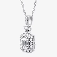 (G-H / Si1-I1) Womens 3/4 CT. T.W. Lab Grown White Diamond 10K White Gold 18 Inch Pendant Necklace