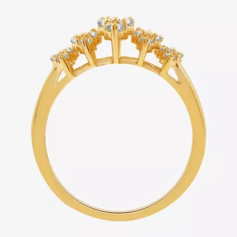 G-H / Si2-I1) Womens / CT. T.W. Lab Grown White Diamond 10K Gold Cluster Band