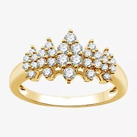 (G-H / Si2-I1) Womens 1/2 CT. T.W. Lab Grown White Diamond 10K Gold Cluster Band