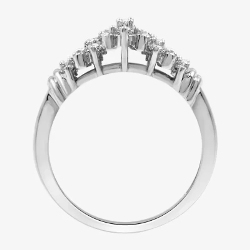 G-H / Si2-I1) Womens / CT. T.W. Lab Grown White Diamond 10K Gold Cluster Band