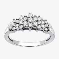 G-H / Si2-I1) Womens / CT. T.W. Lab Grown White Diamond 10K Gold Cluster Band