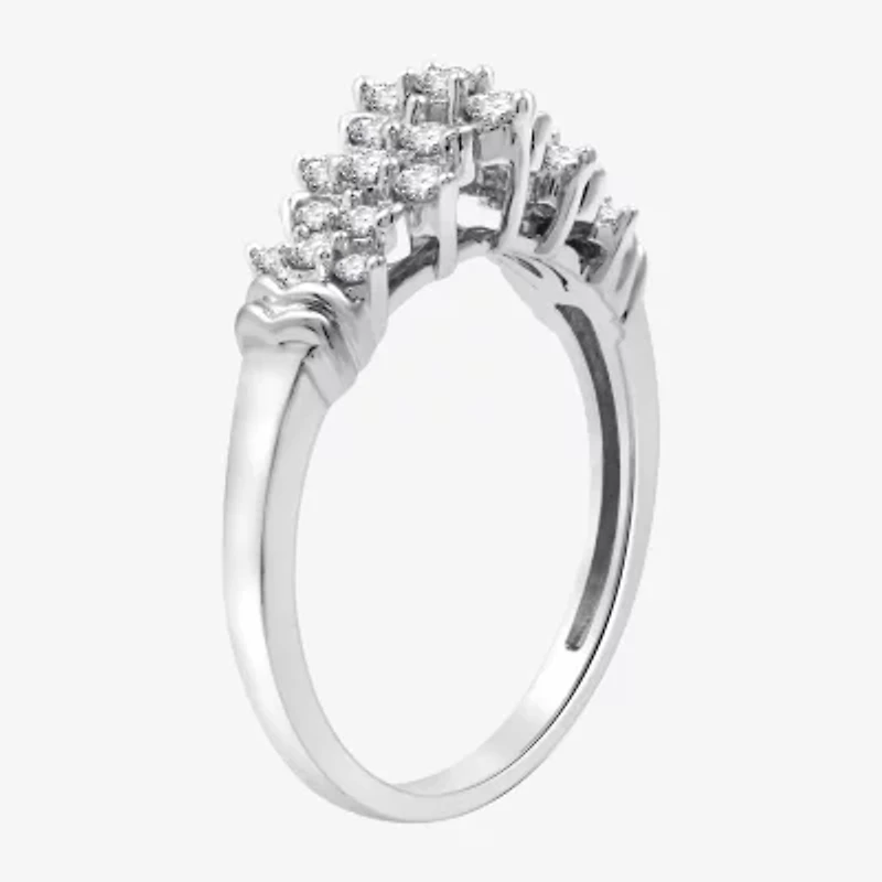 G-H / Si2-I1) Womens / CT. T.W. Lab Grown White Diamond 10K Gold Cluster Band