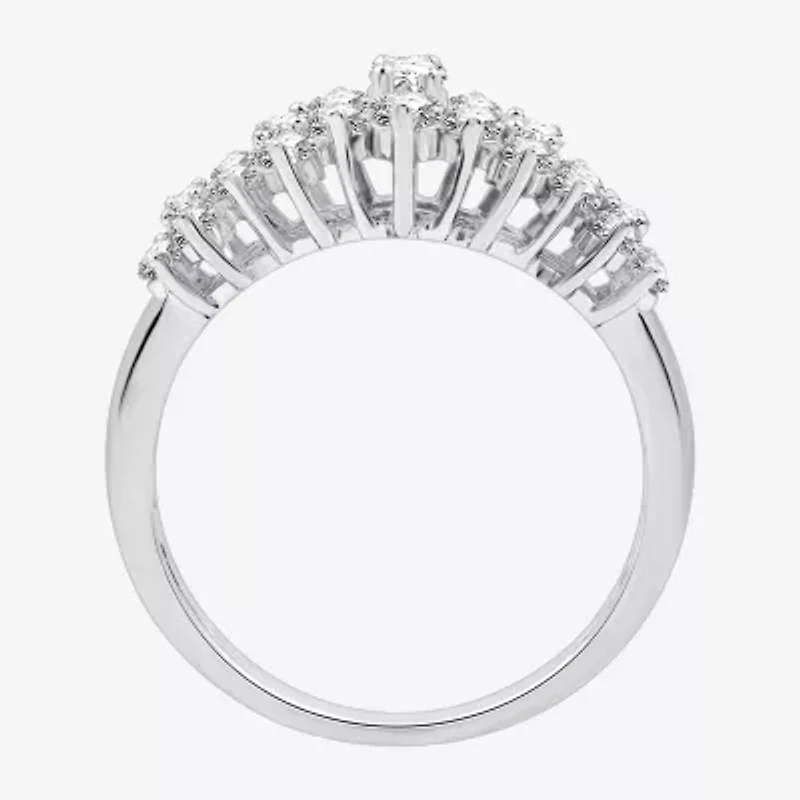 (G-H / Si2-I1) Womens 1 CT. T.W. Lab Grown White Diamond 10K Gold Cluster Band