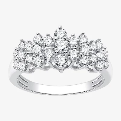 (G-H / Si2-I1) Womens 1 CT. T.W. Lab Grown White Diamond 10K Gold Cluster Band