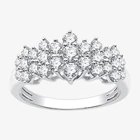 (G-H / Si2-I1) Womens 1 CT. T.W. Lab Grown White Diamond 10K Gold Cluster Band