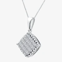(H-I / Si2-I1) Womens 1 1/2 CT. T.W. Lab Grown White Diamond 10K White Gold Diamond 18 Inch Pendant Necklace
