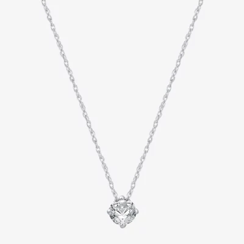Ever Star (H-I / Si2-I1) Womens 1/4 CT. T.W. Lab Grown White Diamond 10K Gold Round Pendant Necklace