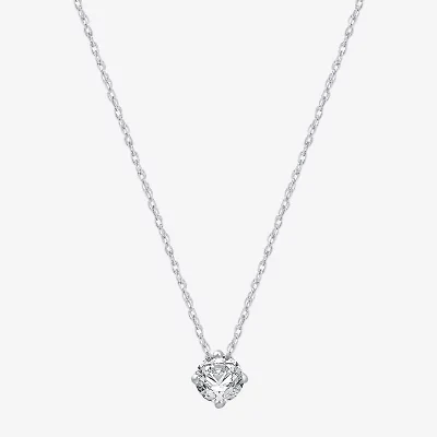 Ever Star (H-I / Si2-I1) Womens 1/4 CT. T.W. Lab Grown White Diamond 10K Gold Round Pendant Necklace