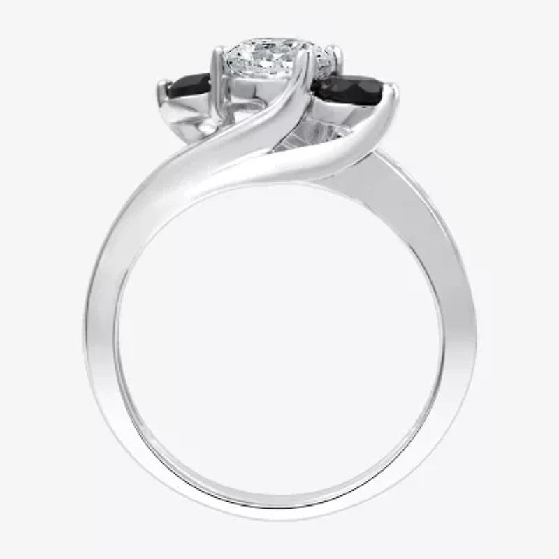 I Said Yes (H-I / I1) Womens 1 CT. T.W. Lab Grown White Diamond Sterling Silver Round Side Stone Engagement Ring