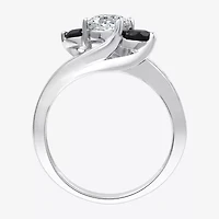 I Said Yes (H-I / I1) Womens 1 CT. T.W. Lab Grown White Diamond Sterling Silver Round Side Stone Engagement Ring