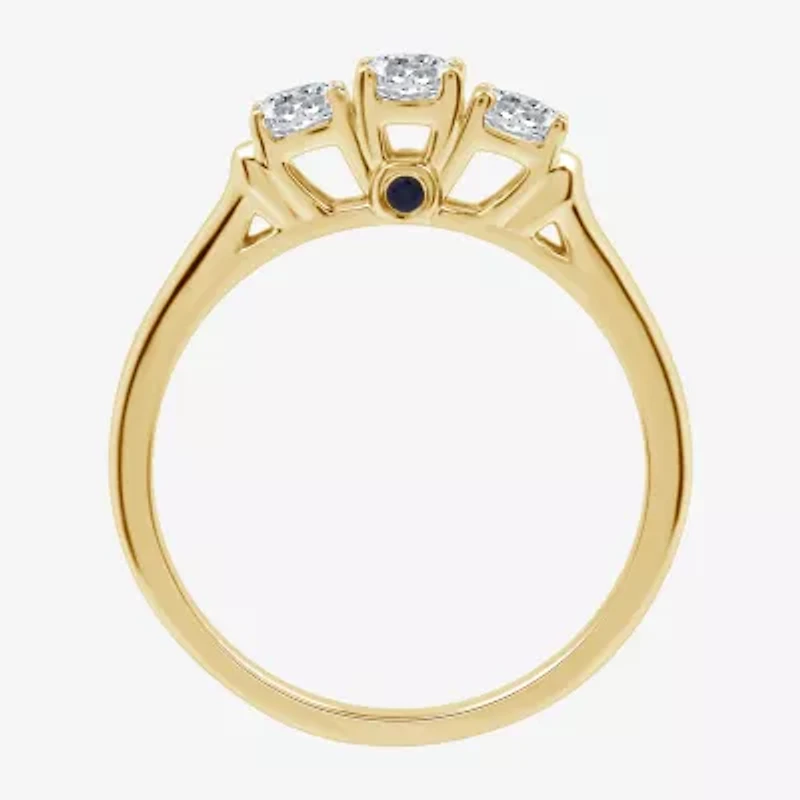 I Said Yes (H-I / I1) Womens 1/2 CT. T.W. Lab Grown White Diamond 14K Gold Over Silver Sterling Round 3-Stone Engagement Ring