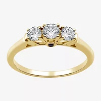 I Said Yes (H-I / I1) Womens 1/2 CT. T.W. Lab Grown White Diamond 14K Gold Over Silver Sterling Round 3-Stone Engagement Ring