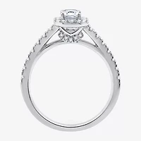 I Said Yes (H-I / I1) Womens 1 CT. T.W. Lab Grown White Diamond Sterling Silver Side Stone Halo Engagement Ring
