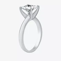 (G / SI2) Womens 2 CT. Lab-Grown White Diamond 14K Gold Princess-cut Solitaire Engagement Ring