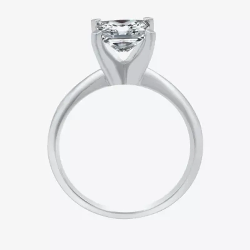 (G / SI2) Womens 2 CT. Lab-Grown White Diamond 14K Gold Princess-cut Solitaire Engagement Ring