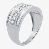 (H-I / Si2-I1) 1 CT. T.W. Lab Grown White Diamond 10K Gold Anniversary Side Stone Band