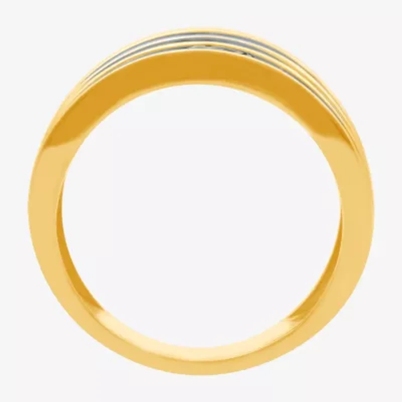 (H-I / Si2-I1) 1 CT. T.W. Lab Grown White Diamond 10K Gold Anniversary Side Stone Band