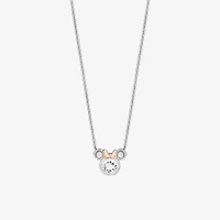 Disney Jewels Collection Womens Genuine White Topaz 14K Two Tone Gold Over Silver 18 Inch Pendant Necklace