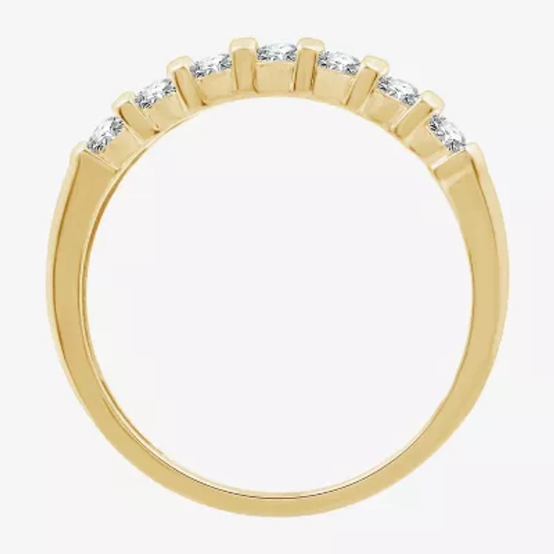 Womens 1/2 CT. T.W. Lab Grown White Diamond 14K Gold Over Silver Sterling Band