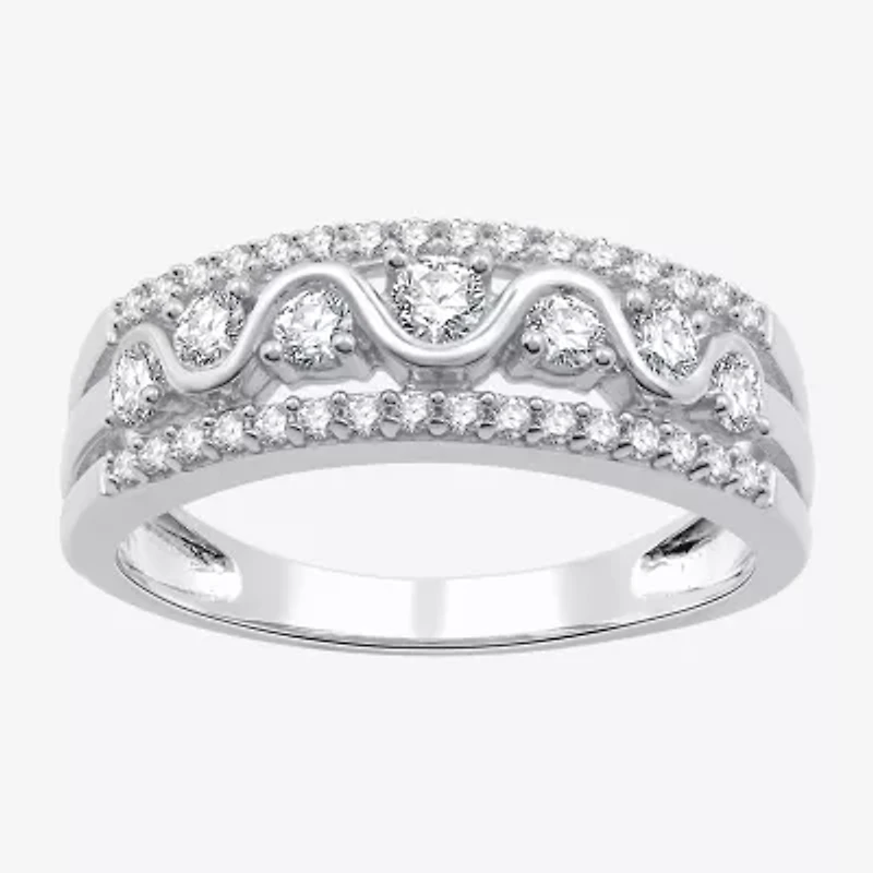 Womens /2 CT. T.W. Lab Grown White Diamond Sterling Silver Band