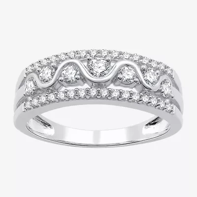Womens /2 CT. T.W. Lab Grown White Diamond Sterling Silver Band
